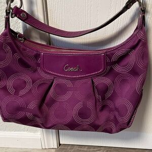 Coach Purple Patterned Shoulder Bag